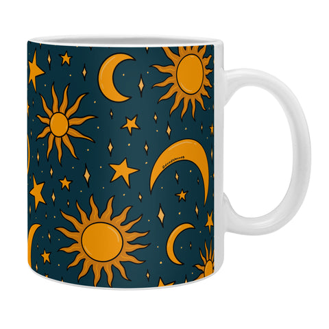 Doodle By Meg Vintage Sun and Star in Navy Coffee Mug