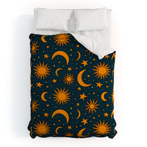 Doodle By Meg Vintage Sun and Star in Navy Comforter