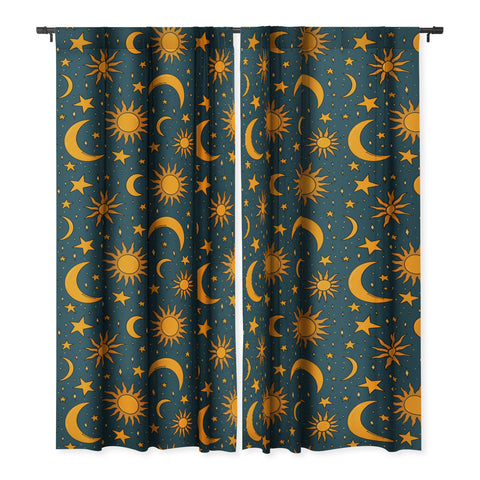 Doodle By Meg Vintage Sun and Star in Navy Blackout Non Repeat