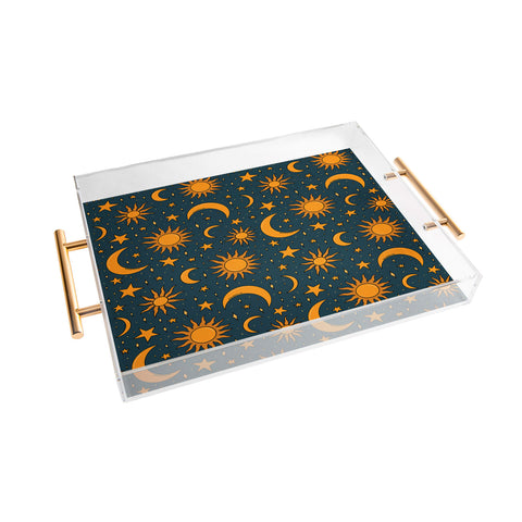 Doodle By Meg Vintage Sun and Star in Navy Acrylic Tray