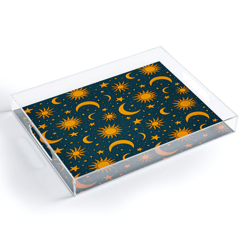 Doodle By Meg Vintage Sun and Star in Navy Acrylic Tray