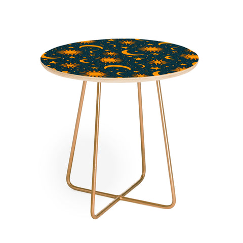 Doodle By Meg Vintage Sun and Star in Navy Round Side Table