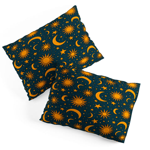 Doodle By Meg Vintage Sun and Star in Navy Pillow Shams