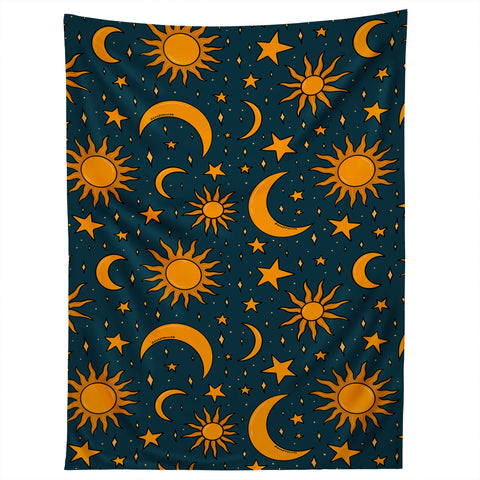 Doodle By Meg Vintage Sun and Star in Navy Tapestry