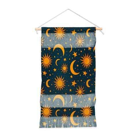 Doodle By Meg Vintage Sun and Star in Navy Wall Hanging Portrait