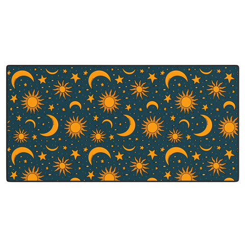 Doodle By Meg Vintage Sun and Star in Navy Desk Mat