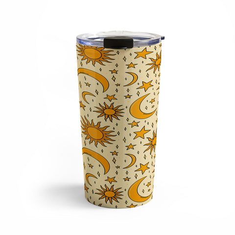 Doodle By Meg Vintage Sun and Star Print Travel Mug
