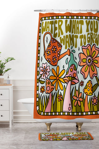 Doodle By Meg Water What You Want to Grow Shower Curtain And Mat