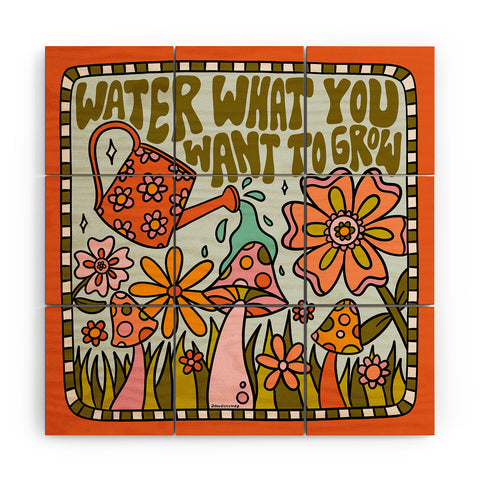 Doodle By Meg Water What You Want to Grow Wood Wall Mural
