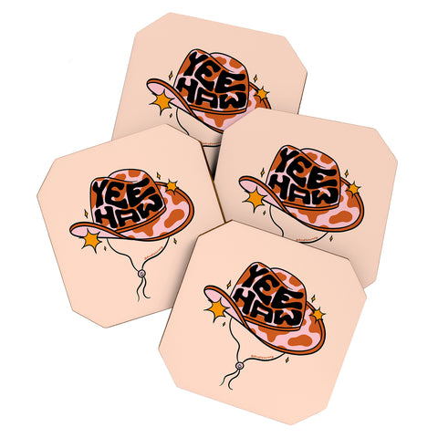 Doodle By Meg Yeehaw Cowboy Hat Coaster Set