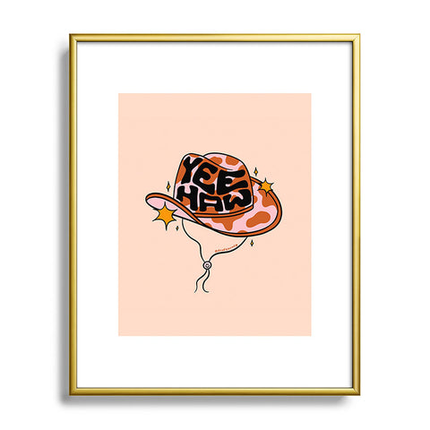 Doodle By Meg Yeehaw Cowboy Hat Metal Framed Art Print