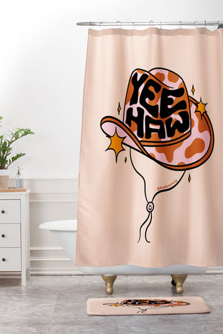 Doodle By Meg Yeehaw Cowboy Hat Shower Curtain And Mat
