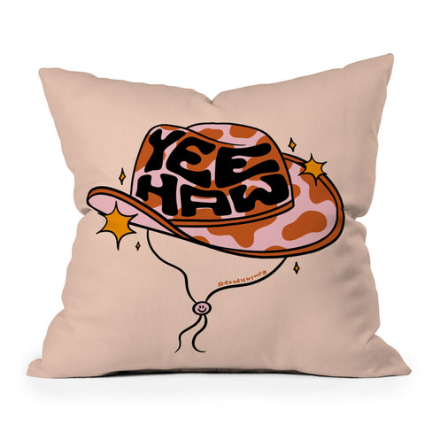 Doodle By Meg Yeehaw Cowboy Hat Throw Pillow