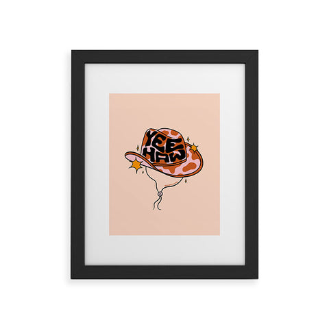 Doodle By Meg Yeehaw Cowboy Hat Framed Art Print