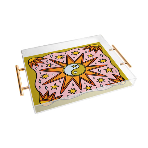 Doodle By Meg Yin Yang Sun Acrylic Tray