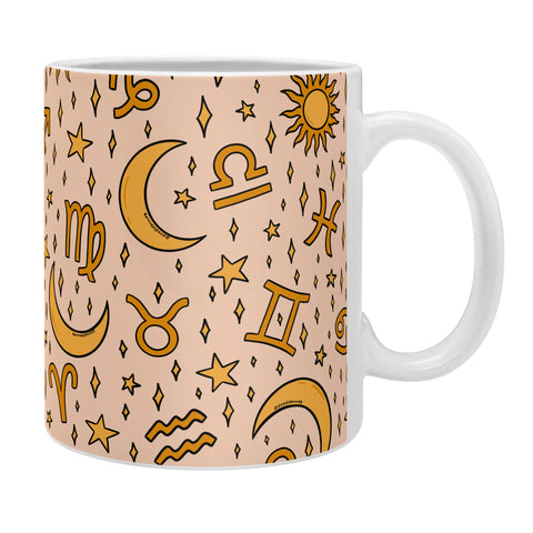 Doodle By Meg Zodiac Sun Star Print Cream Coffee Mug