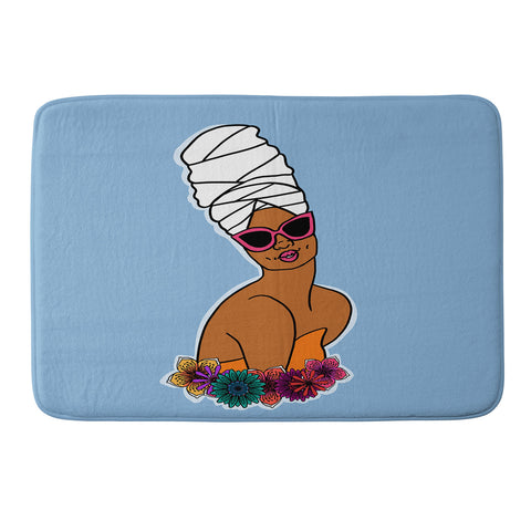DorcasCreates Ayana in Blue Memory Foam Bath Mat