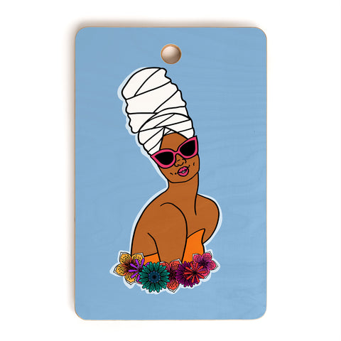 DorcasCreates Ayana in Blue Cutting Board Rectangle