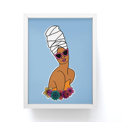DorcasCreates Ayana in Blue Framed Mini Art Print