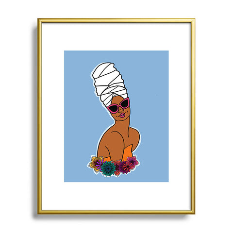 DorcasCreates Ayana in Blue Metal Framed Art Print