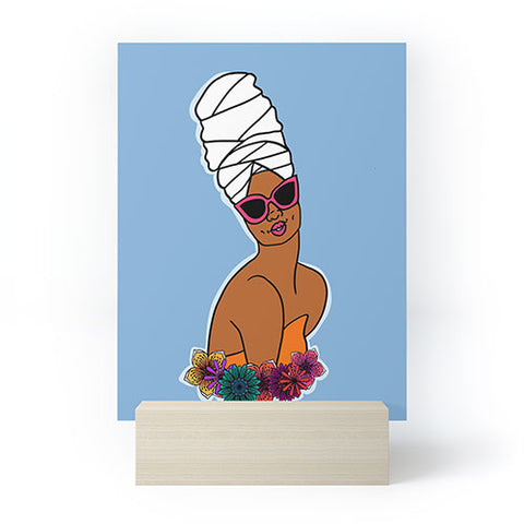 DorcasCreates Ayana in Blue Mini Art Print