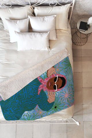 DorcasCreates Halima Fleece Throw Blanket