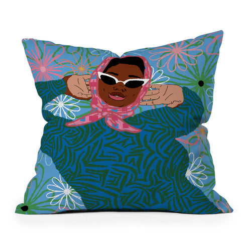 DorcasCreates Halima Outdoor Throw Pillow