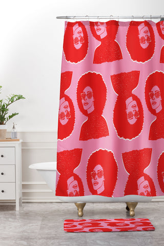 DorcasCreates Kara Pattern Shower Curtain And Mat