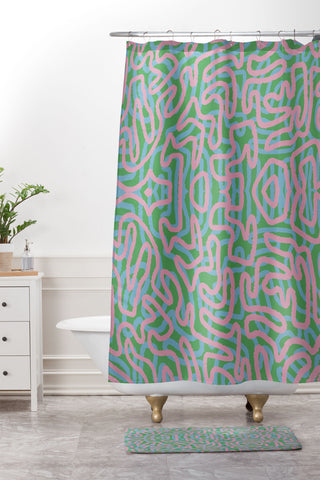 DorcasCreates Long Way Round Shower Curtain And Mat