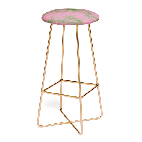 DorcasCreates Pink Green Mesh Pattern Bar Stool