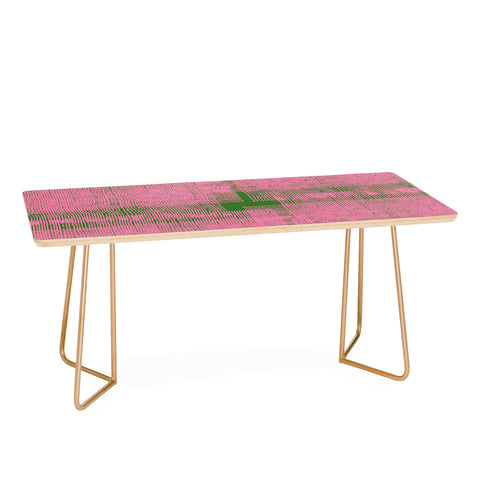 DorcasCreates Pink Green Mesh Pattern Coffee Table
