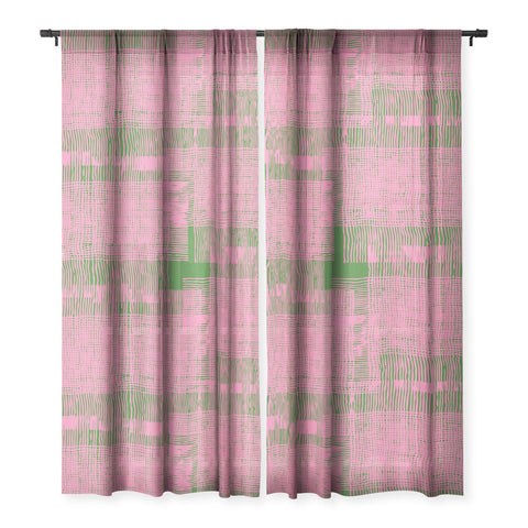 DorcasCreates Pink Green Mesh Pattern Sheer Non Repeat