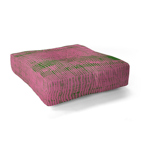 DorcasCreates Pink Green Mesh Pattern Floor Pillow Square