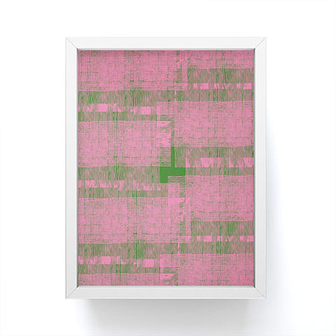 DorcasCreates Pink Green Mesh Pattern Framed Mini Art Print