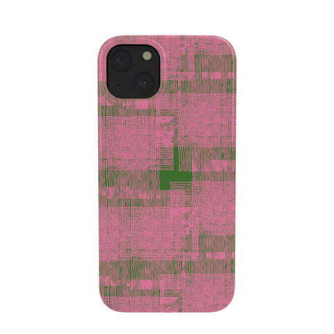 DorcasCreates Pink Green Mesh Pattern Phone Case