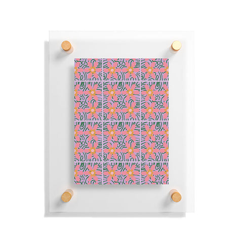 DorcasCreates Psychedelic Daisies Floating Acrylic Print