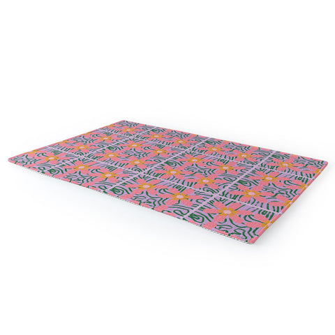 DorcasCreates Psychedelic Daisies Area Rug
