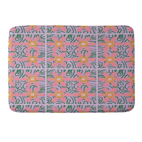 DorcasCreates Psychedelic Daisies Memory Foam Bath Mat