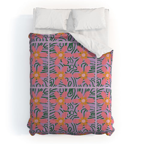 DorcasCreates Psychedelic Daisies Comforter