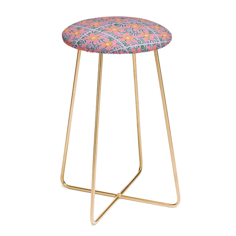 DorcasCreates Psychedelic Daisies Counter Stool