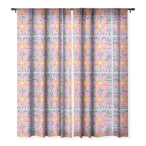 DorcasCreates Psychedelic Daisies Sheer Non Repeat
