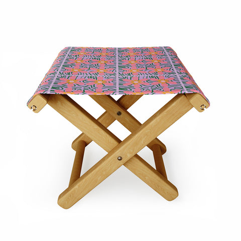 DorcasCreates Psychedelic Daisies Folding Stool