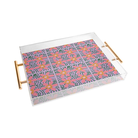 DorcasCreates Psychedelic Daisies Acrylic Tray