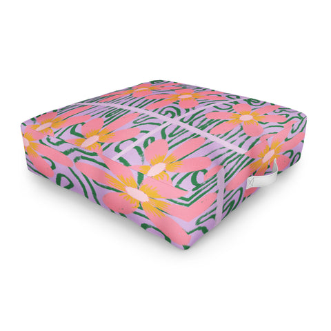 DorcasCreates Psychedelic Daisies Outdoor Floor Cushion