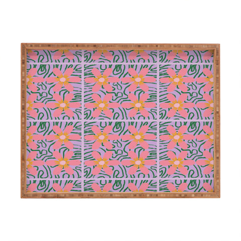DorcasCreates Psychedelic Daisies Rectangular Tray