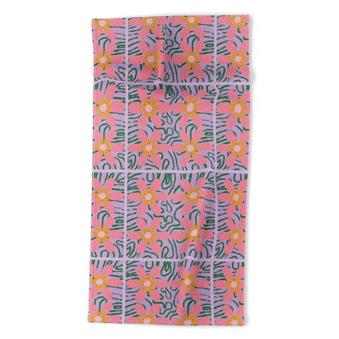 DorcasCreates Psychedelic Daisies Beach Towel