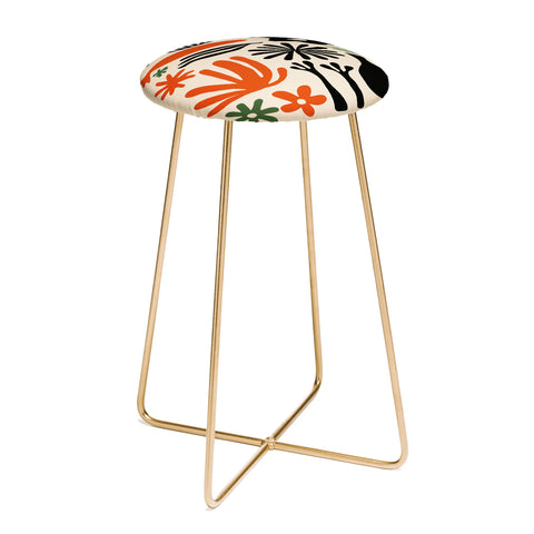 DorisciciArt Abstract botanic Counter Stool