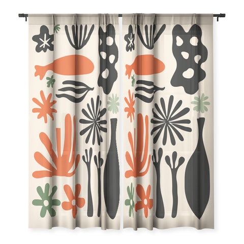 DorisciciArt Abstract botanic Sheer Non Repeat