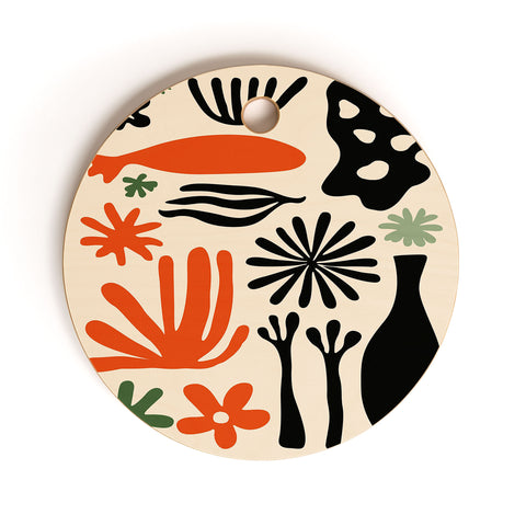 DorisciciArt Abstract botanic Cutting Board Round