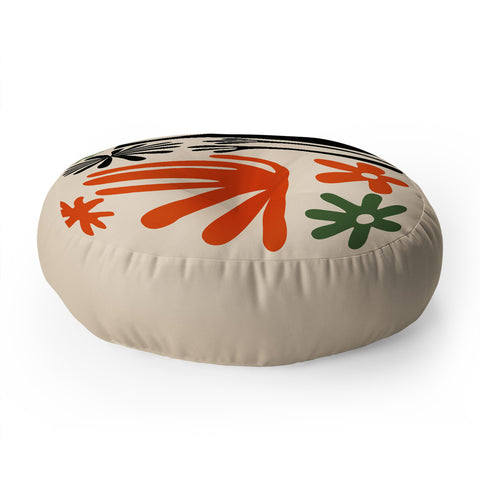 DorisciciArt Abstract botanic Floor Pillow Round